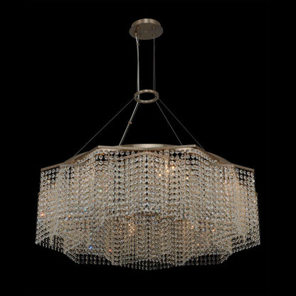 Brushed Champagne Gold Eight Light Pendant from the Cometa CollectionBy Allegri Crystal by Kalco Lighting