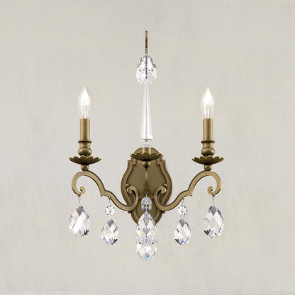 Schonbek Rn3861N-23H 2 Light Crystal Sconce, Etruscan GoldBy Schonbek