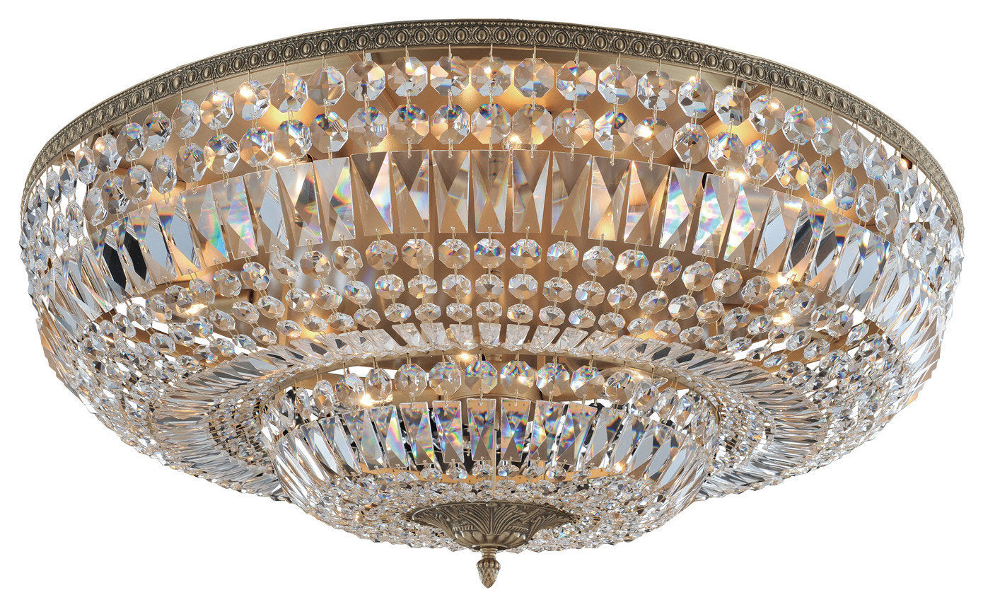 Lemire 36x14" 14-Light Traditional Flush by Allegri, ChromeBy Allegri Crystal by Kalco Lighting