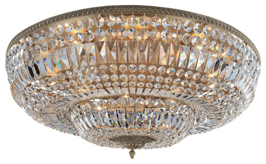 Lemire 36x14" 14-Light Traditional Flush by Allegri, ChromeBy Allegri Crystal by Kalco Lighting