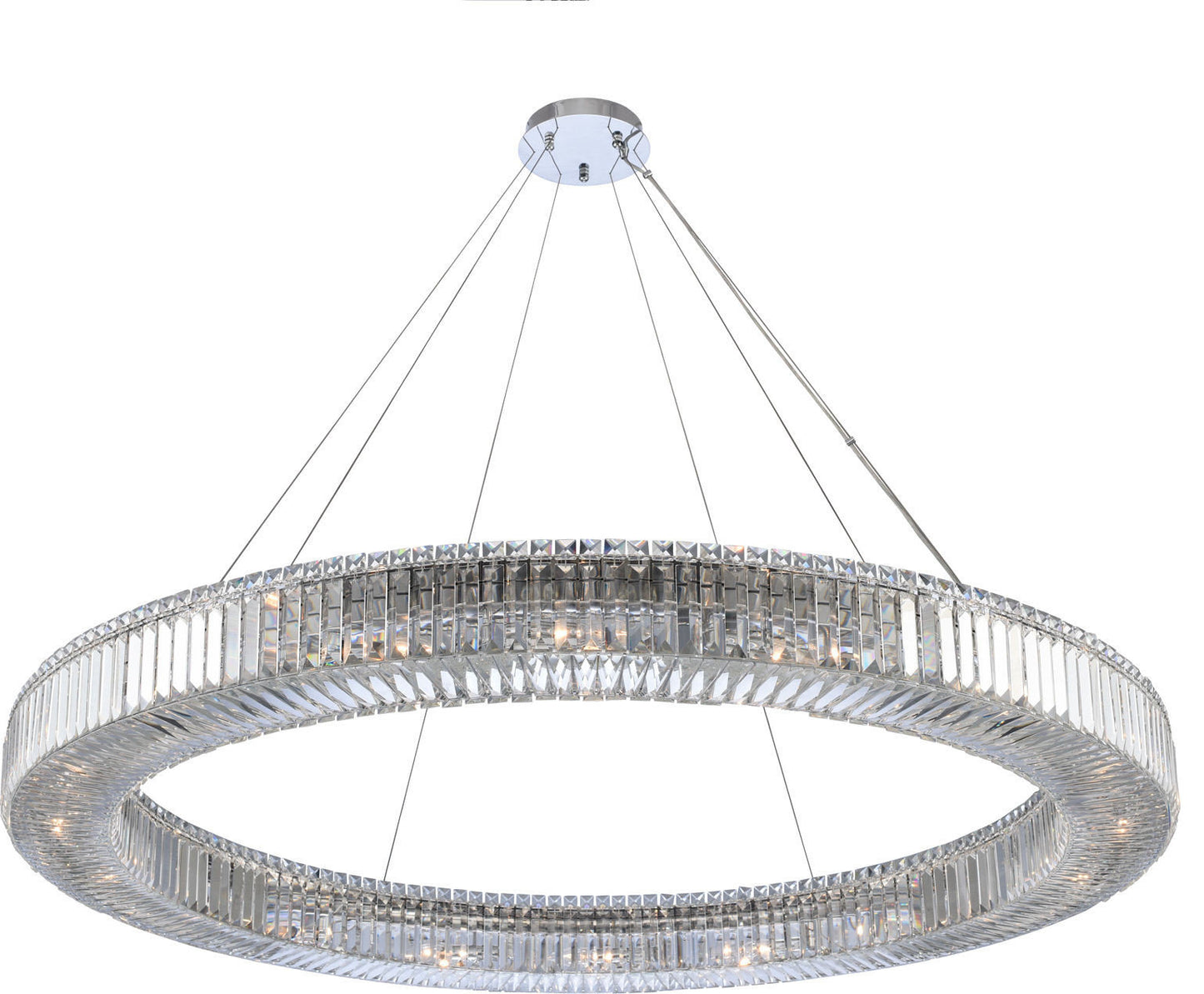 Rondelle Pendant, Chrome, 36"By KALCO LIGHTING