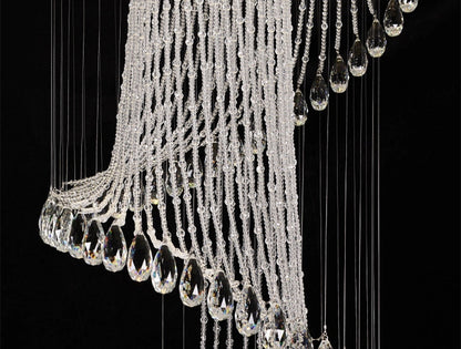 Mougins | Сhic Spiral Crystal Ceiling Led Chandelier, 23.6"By Miron Demid LLC