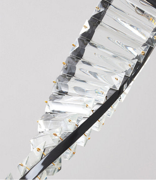 MIRODEMI? San Bartolomeo al Mare | Modern Gold Crystal Chandelier for Bedroom, Black, Dia13.7xh19.6", Warm LightBy Miron Demid LLC