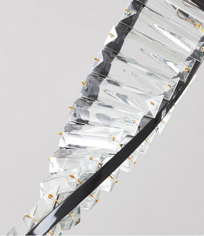 MIRODEMI? San Bartolomeo al Mare | Modern Gold Crystal Chandelier for Bedroom, Black, Dia13.7xh19.6", Warm LightBy Miron Demid LLC