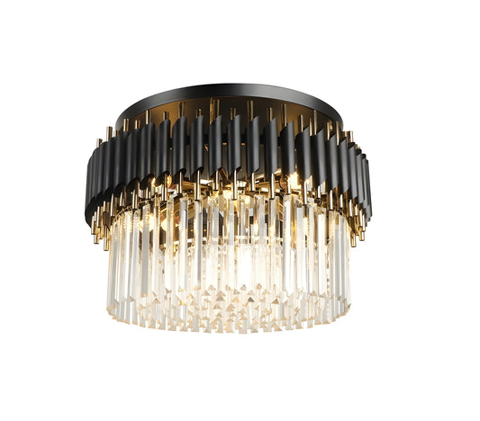 Ceriale | Grand Black Modern Crystal Ceiling Chandelier, 31.5'', Non-Dimmable, Cool LightBy Miron Demid LLC