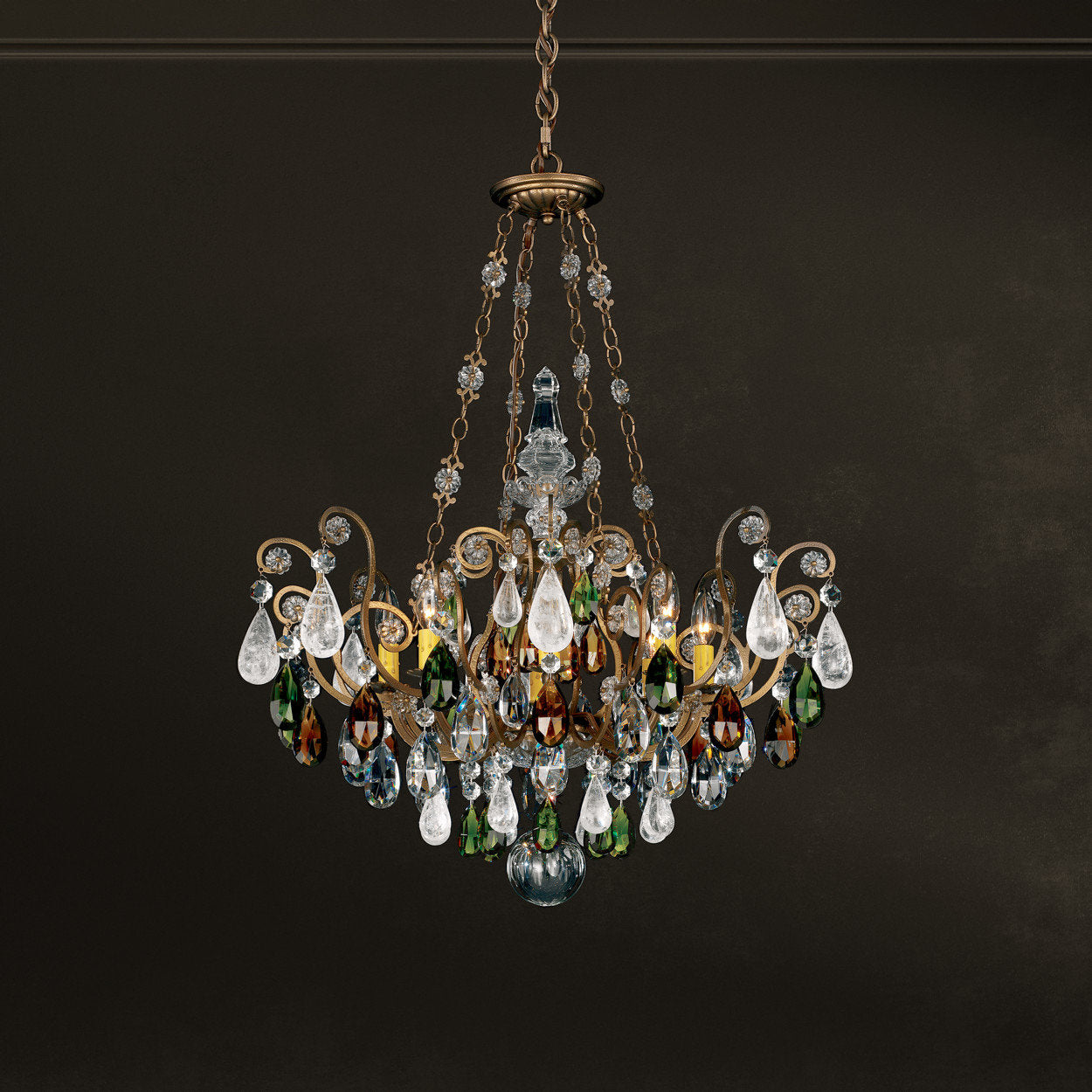 Schonbek 3587-23Os 8 Light Crystal Chandelier, Etruscan GoldBy Schonbek