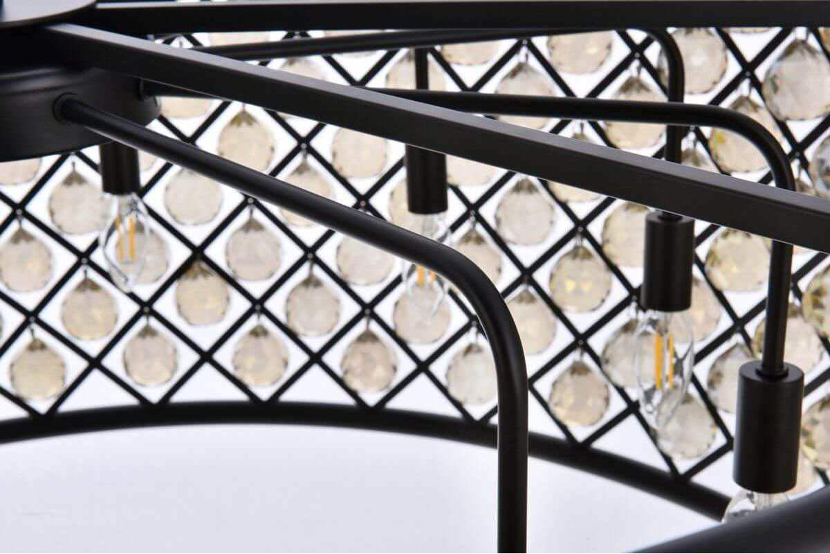 Chandelier - crystal4801par, Matte Black, 43, Golden TeakBy Crystallo Lighting