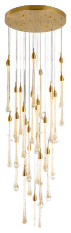 Castagniers | Staircase Gold Crystal Chandelier, 18 Lights (2)By Miron Demid LLC