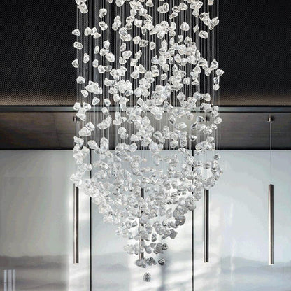 Le Port | Floating Luxury Crystal Chandelier With Decorative Stones, Clear, Dia23.6xh78.7", Cool LightBy Miron Demid LLC