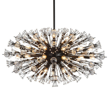 Elegant Lighting 2500D42BK Vera 42 inch crystal starburst oval pendant in blackBy Elegant Furniture & Lighting
