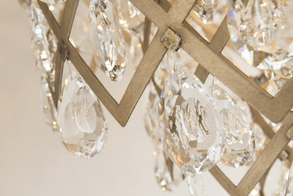 Tiara 3-Light Pendant, Small, Vienna Bronze, Clear Crystal DropsBy Corbett Lighting