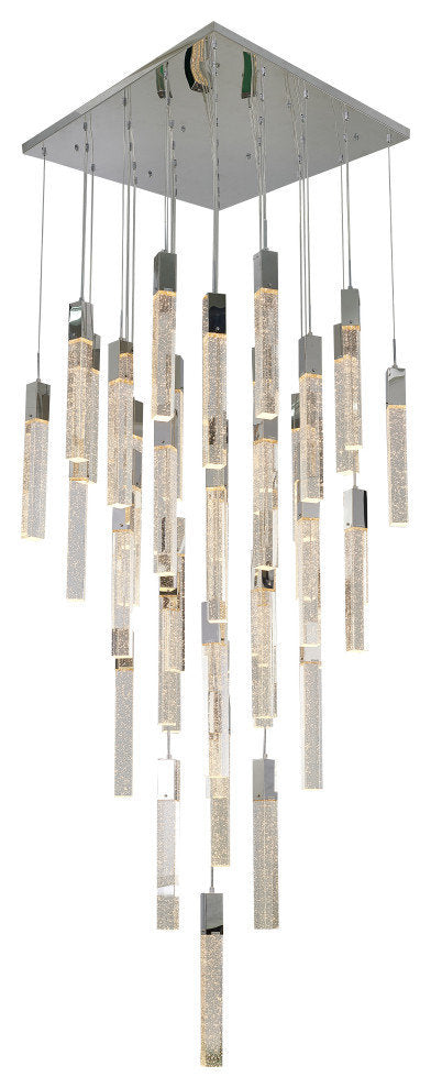 Crystal Cascade Multi-Light Pendant, ChromeBy Design Living