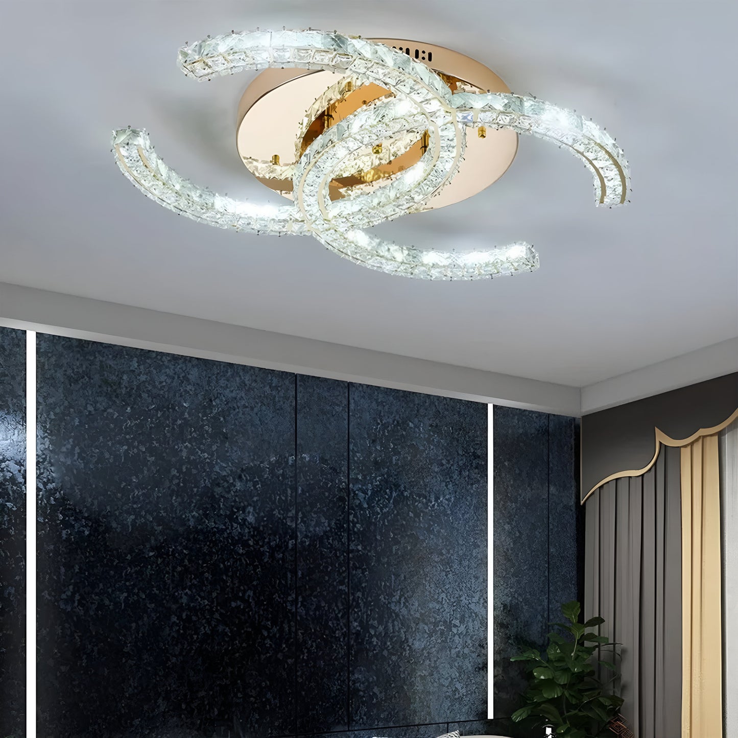 Aicurzio | Fashionable Luxury Crystal Gold Chandelier, 51.2x35.4'By Miron Demid LLC