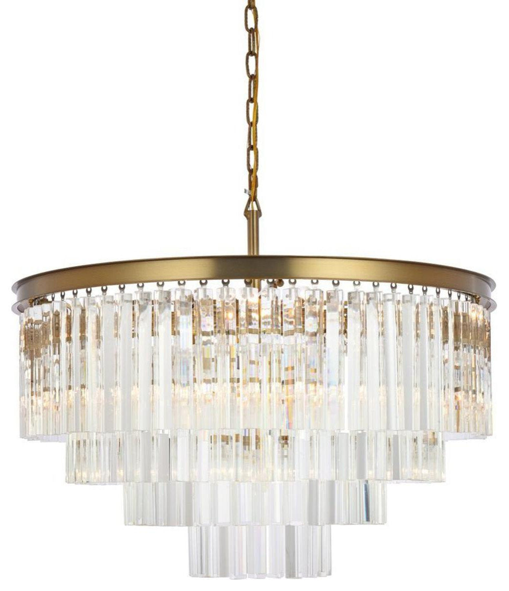 Sydney 17 Light Chandelier, Clear, Satin GoldBy Elegant Furniture & Lighting