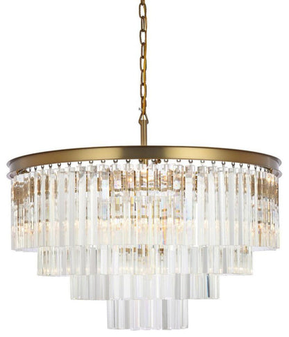 Sydney 17 Light Chandelier, Clear, Satin GoldBy Elegant Furniture & Lighting