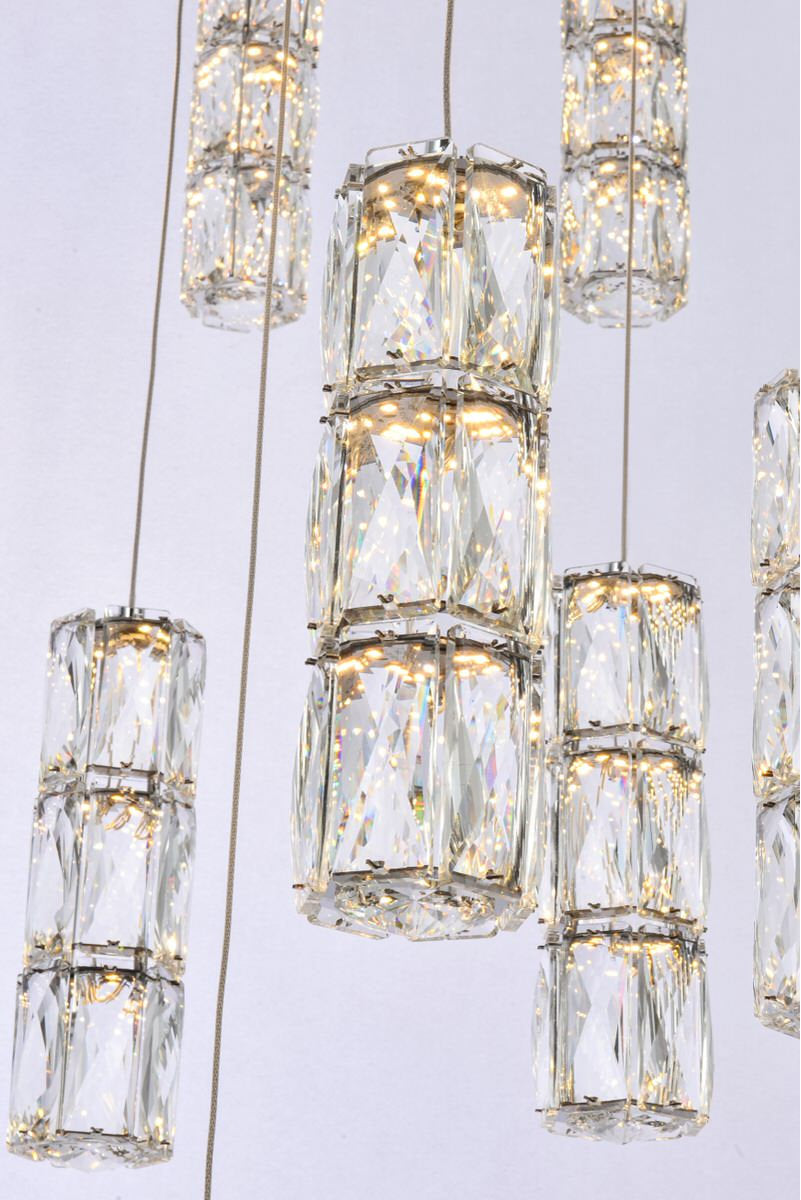 Elegant Lighting Polaris 38" Led Chandelier in ChromeBy Elegant Furniture & Lighting