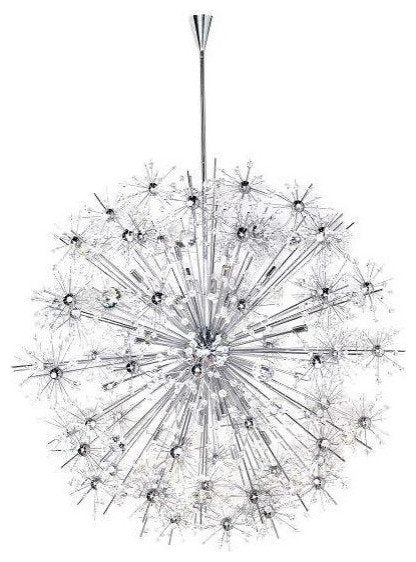 Maxim Starfire Forty Light Polished Chrome Beveled Crystal Glass Up ChandelierBy Maxim Lighting International