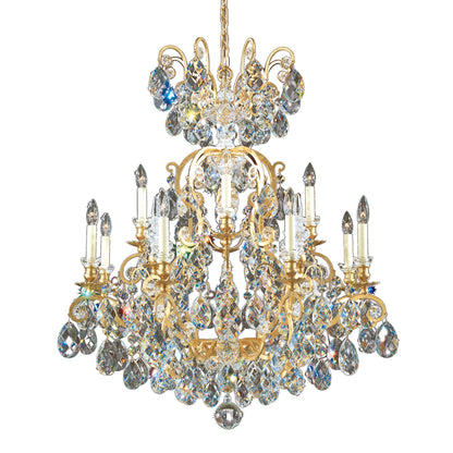 Schonbek 3772-22S 13 Light Crystal Chandelier, Heirloom GoldBy Schonbek