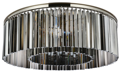 Elegant Lighting 1208F43-SS/RC Sydney 10 Light 44"W Flush Mount - Matte BlackBy Elegant Furniture & Lighting