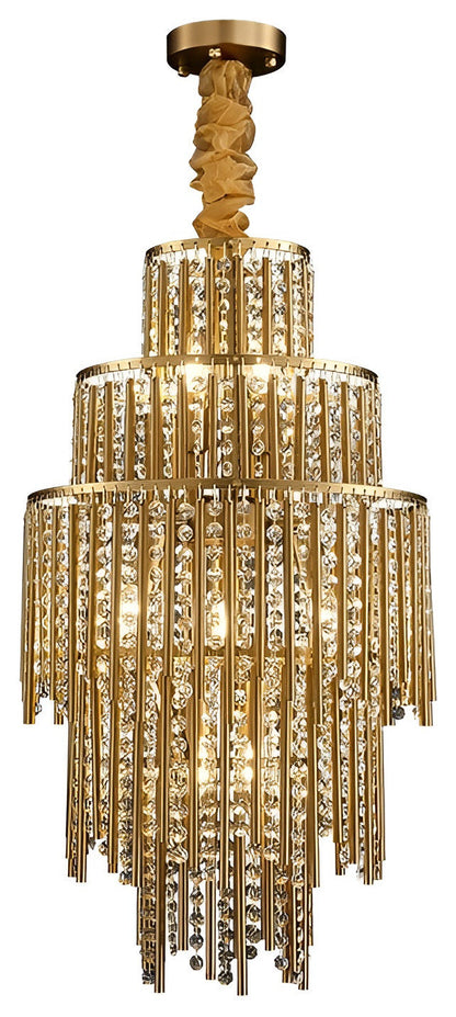 Antibes | Luxury Gold Chandelier With Crystal Balls, Cool Light, DimmableBy Miron Demid LLC