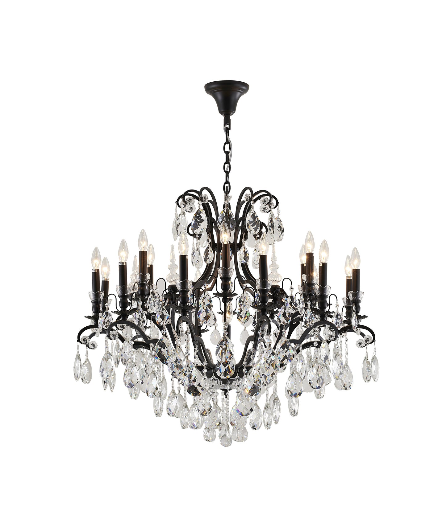 Clear Crystal Chandelier, Sandy BlackBy Design Living
