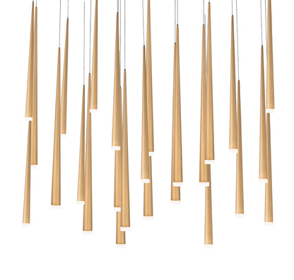 Modern Forms PD-41823L Cascade 23 Light 54"W LED Crystal Linear - Aged BrassBy Modern Forms