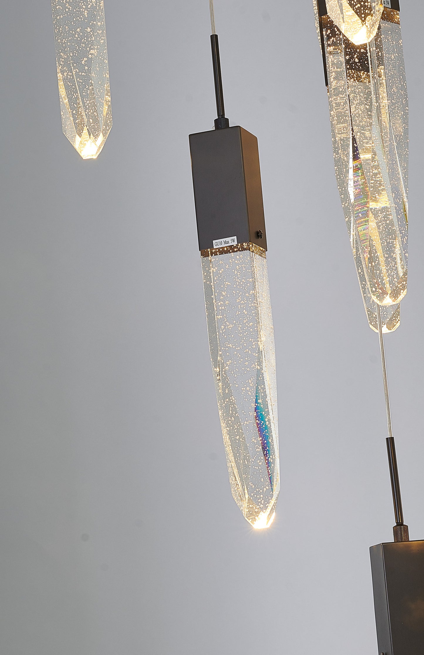 Black Multi-Tiered Linear Chandelier with Crystal Accents, Matte BlackBy Design Living
