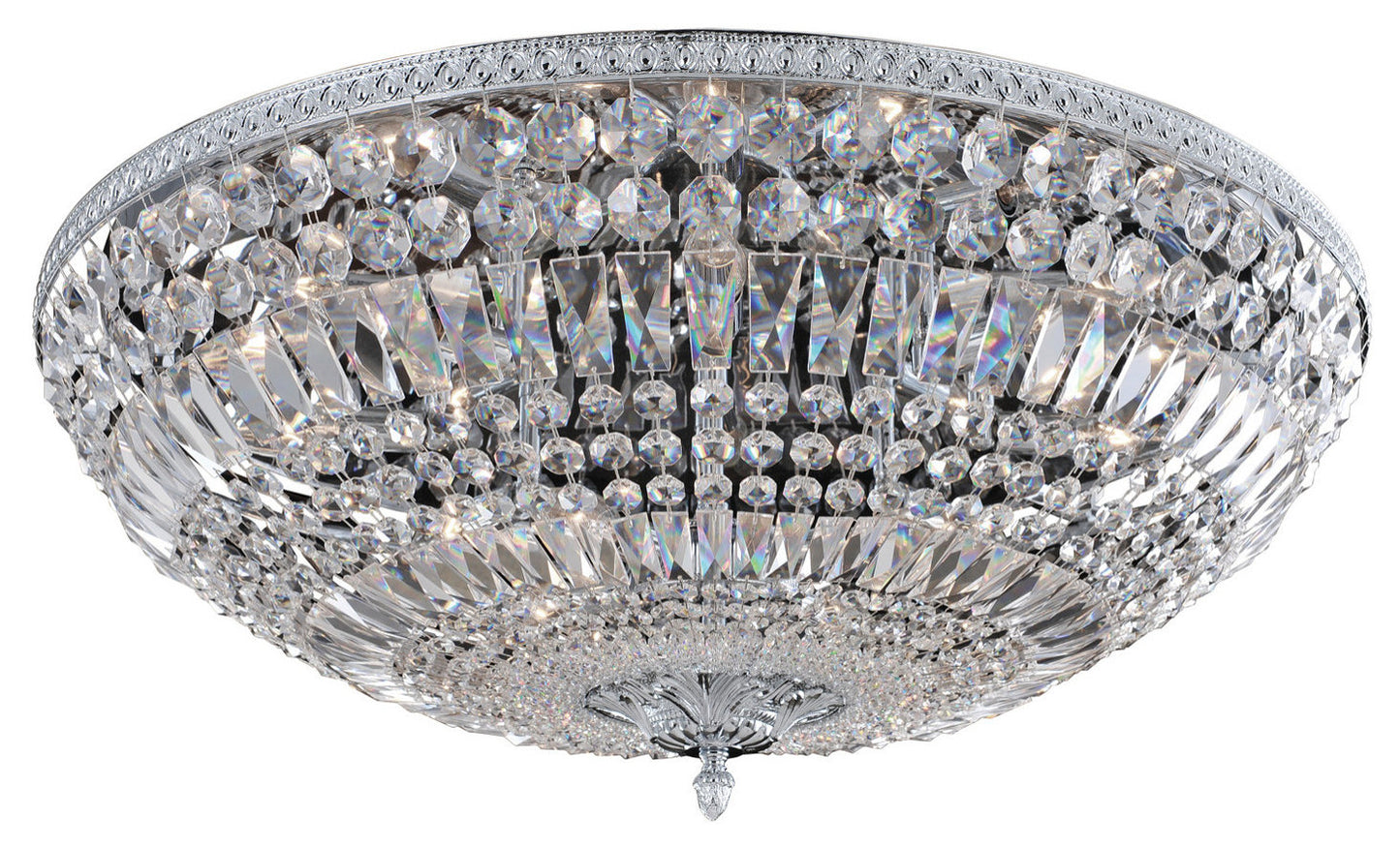 Lemire 30x11in 12 Lt Traditional Flush by Allegri, ChromeBy Allegri Crystal by Kalco Lighting