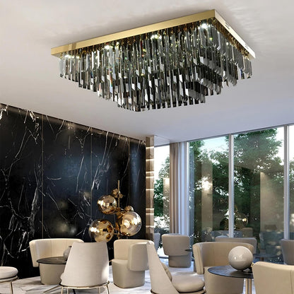 Gio Smoke Gray Crystal Ceiling Chandelier, 100cmx100cmBy MORSALE