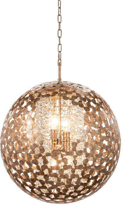Belladonna Pendant - Antique Silver Leaf, 32 Inch, 8By KALCO LIGHTING