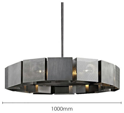 Stainless Steel Industrial Modern Ring Chandelier, Diameter 40"By MORSALE