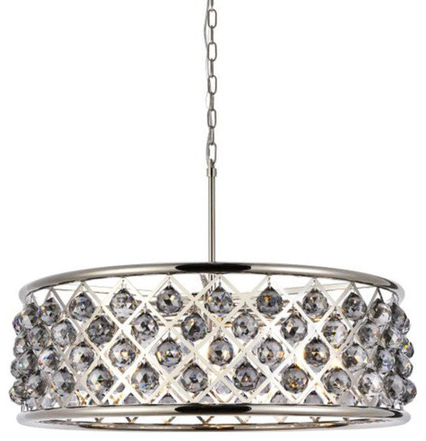 Elegant Lighting 1214D32-SS/RC Madison 8 Light 32"W Crystal Drum - PolishedBy Elegant Furniture & Lighting