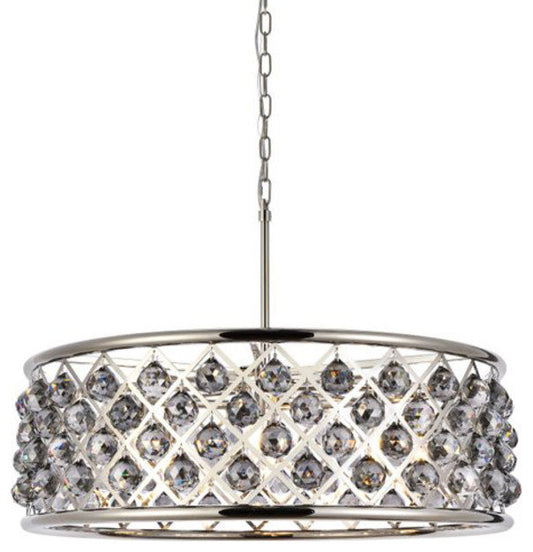 Elegant Lighting 1214D32-SS/RC Madison 8 Light 32"W Crystal Drum - PolishedBy Elegant Furniture & Lighting
