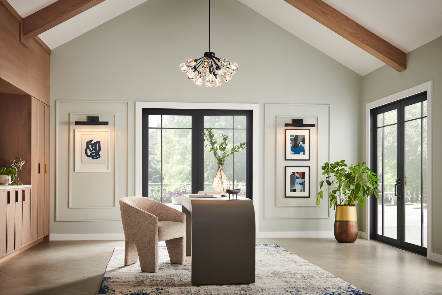 Fredrick Ramond Elise Medium Convertible Chandelier, Black*By Hinkley