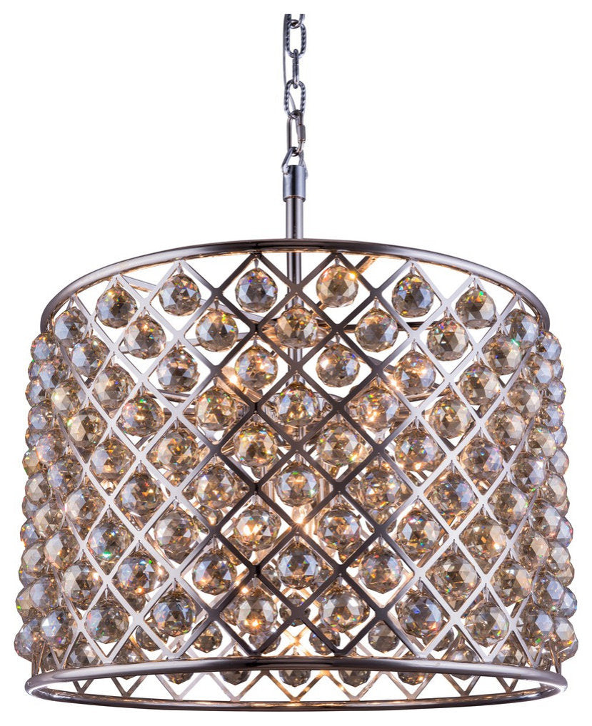 Elegant Madison 8-Light Polished Nickel Chandelier Golden TeakBy URBAN CLASSIC