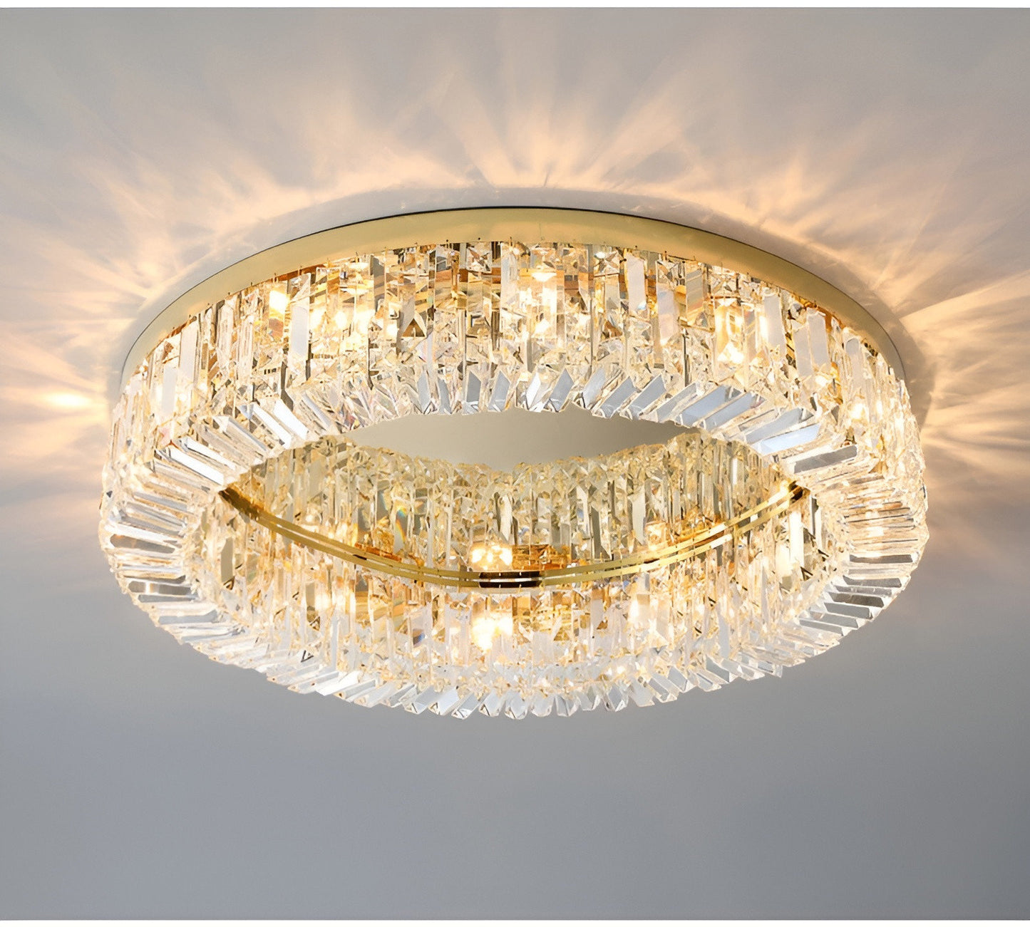 Carcare | Eminent Drum Crystal Chandelier for Ceiling, Gold, 39.4''By Miron Demid LLC