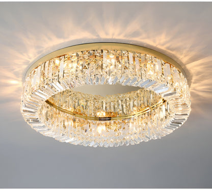 Carcare | Eminent Drum Crystal Chandelier for Ceiling, Gold, 39.4''By Miron Demid LLC