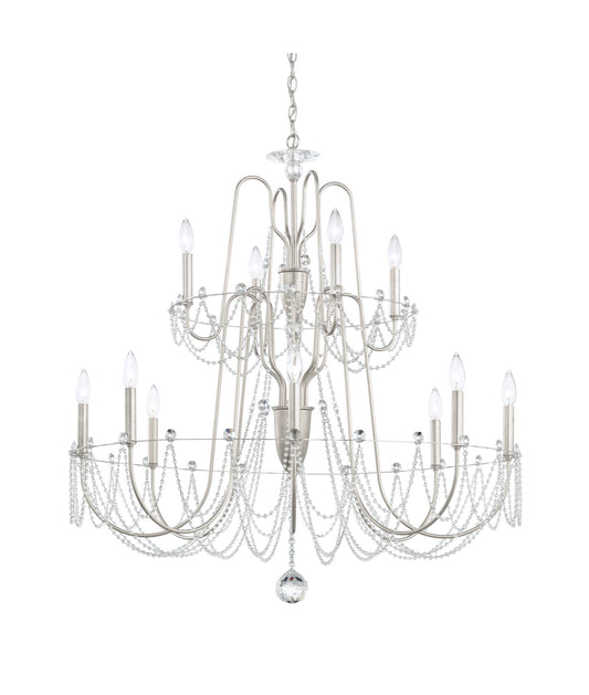 Schonbek Ar1012N-48H 12 Light Crystal Chandelier, Antique SilverBy Schonbek