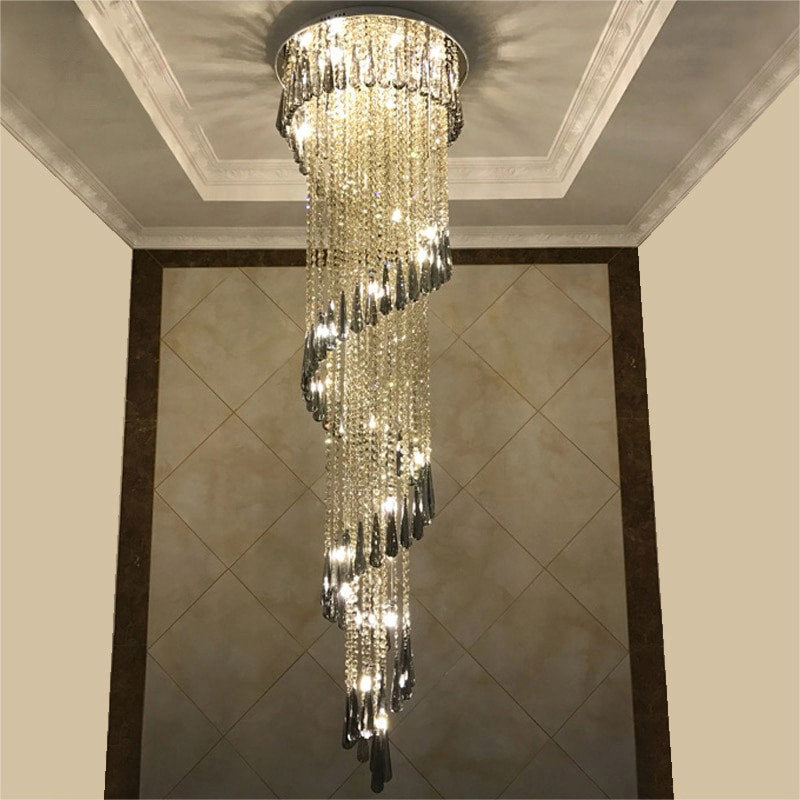 Villeneuve-Loubet Cascade | Smoke Gray Modern Crystal Chandelier, 23.6''By Miron Demid LLC