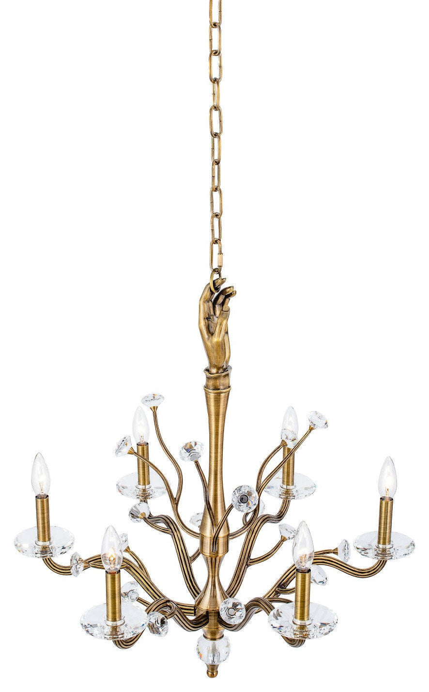 Venus Six Light Chandelier in Historic BrassBy KALCO LIGHTING