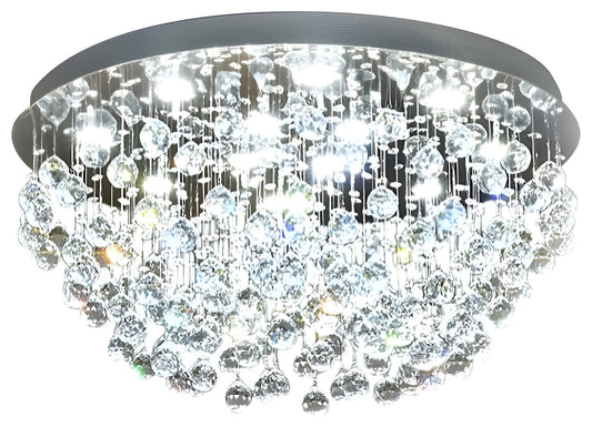 Inverigo | Luxury Round Crystal LED Ceiling Lamp for Living Room, Bedroom, Dia39.4xh17.7", Warm LightBy Miron Demid LLC