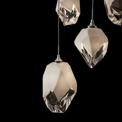 Chrysalis 5-Light Mixed Crystal Pendant White Finish- Long, White CrystalBy Hubbardton Forge