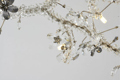 Smoke and Clear Crystal Branch Light Fixture With Clear Beaded Crystal BranchesBy Design Living