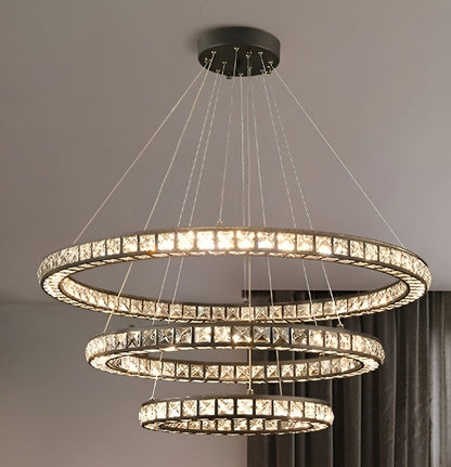 Antwerpen | Ring Gold Crystal Chandelier for Living Room, 17.7*23.6*31.5"By Miron Demid LLC