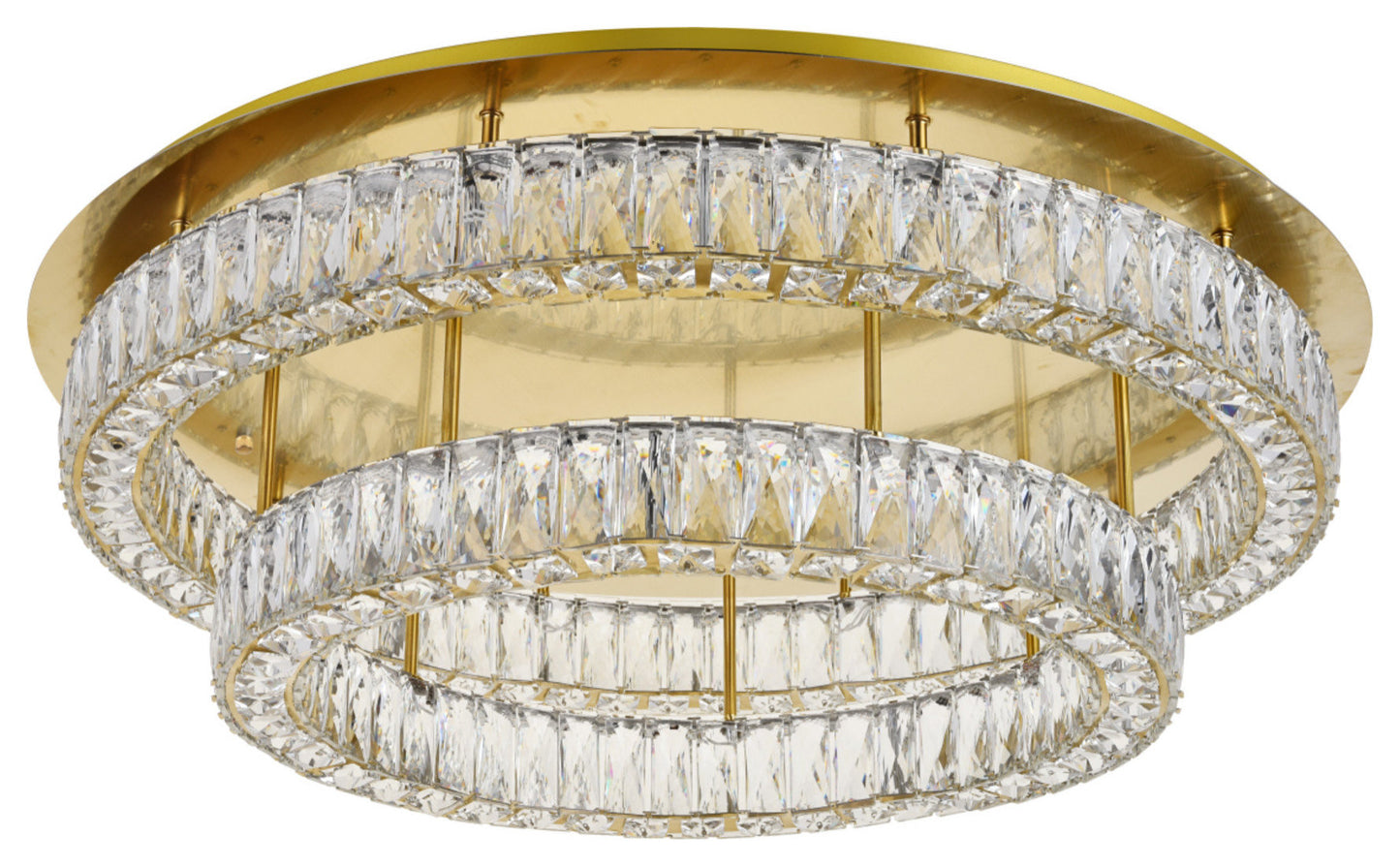 Elegant Lighting 3503F33L2 Monroe 2 Light 34"W LED Semi-Flush - BlackBy Elegant Furniture & Lighting