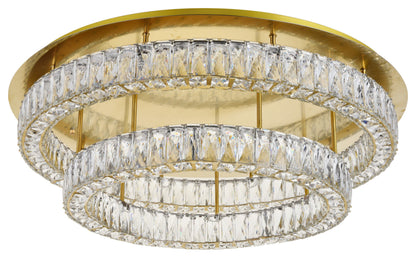 Elegant Lighting 3503F33L2 Monroe 2 Light 34"W LED Semi-Flush - BlackBy Elegant Furniture & Lighting