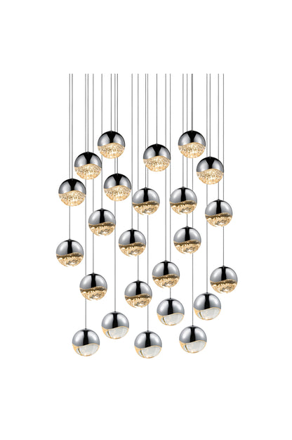 Grapes LED 24-Light Round Canopy Pendant, Polished Chrome, Large GrapesBy SONNEMAN - A Way of Light