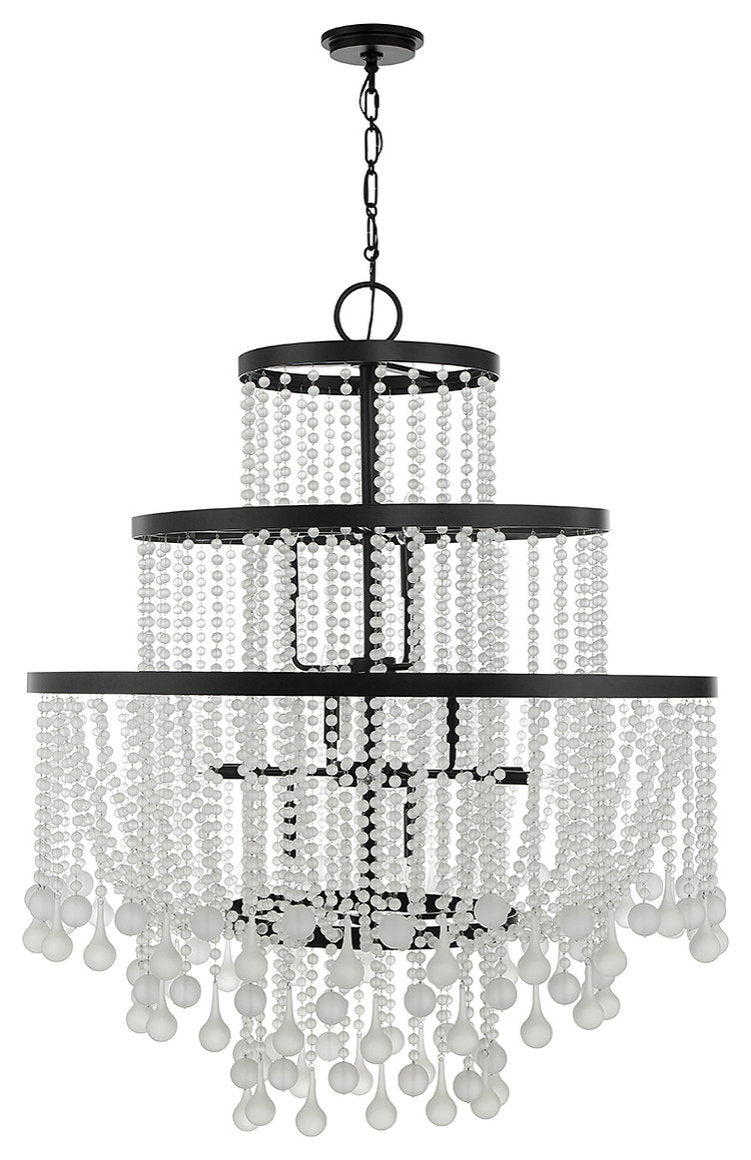 Luna 15-Light Chandelier, Warm Brass or Matte Black, Matte BlackBy Savoy House