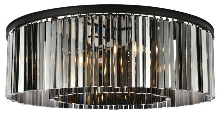 Elegant Lighting 1208F43-SS/RC Sydney 10 Light 44"W Flush Mount - Matte BlackBy Elegant Furniture & Lighting