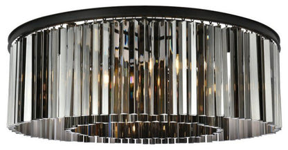Elegant Lighting 1208F43-SS/RC Sydney 10 Light 44"W Flush Mount - Matte BlackBy Elegant Furniture & Lighting